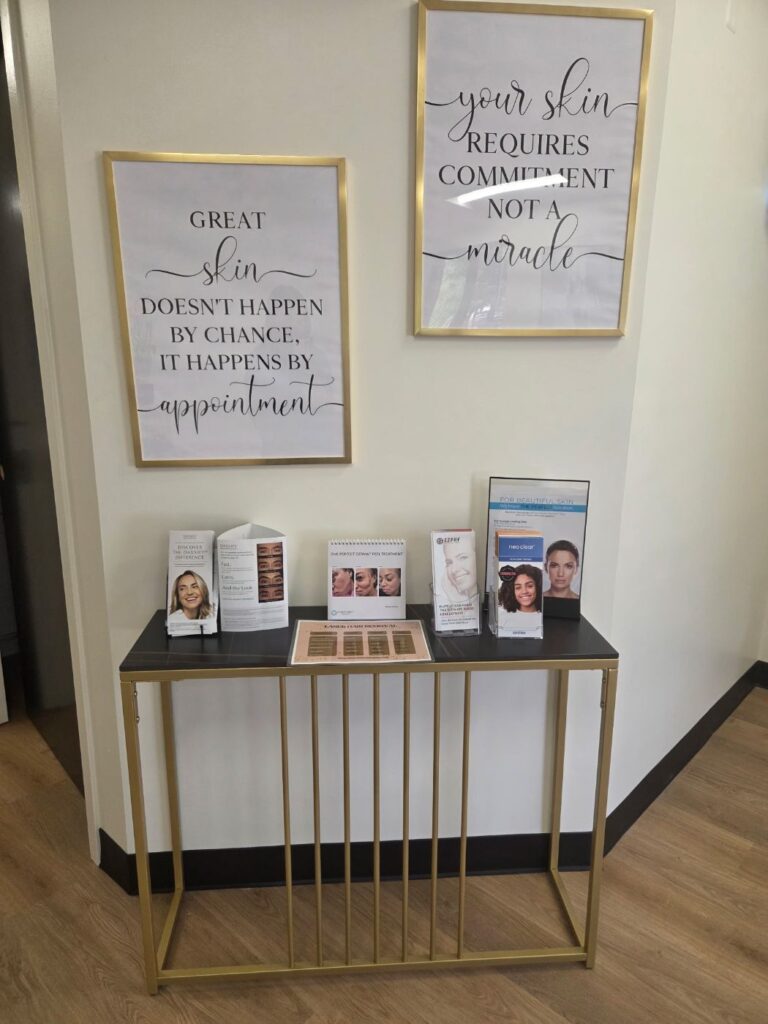 Treatment menu featuring Daxxify, Perfect Derma Peel and Aerolase